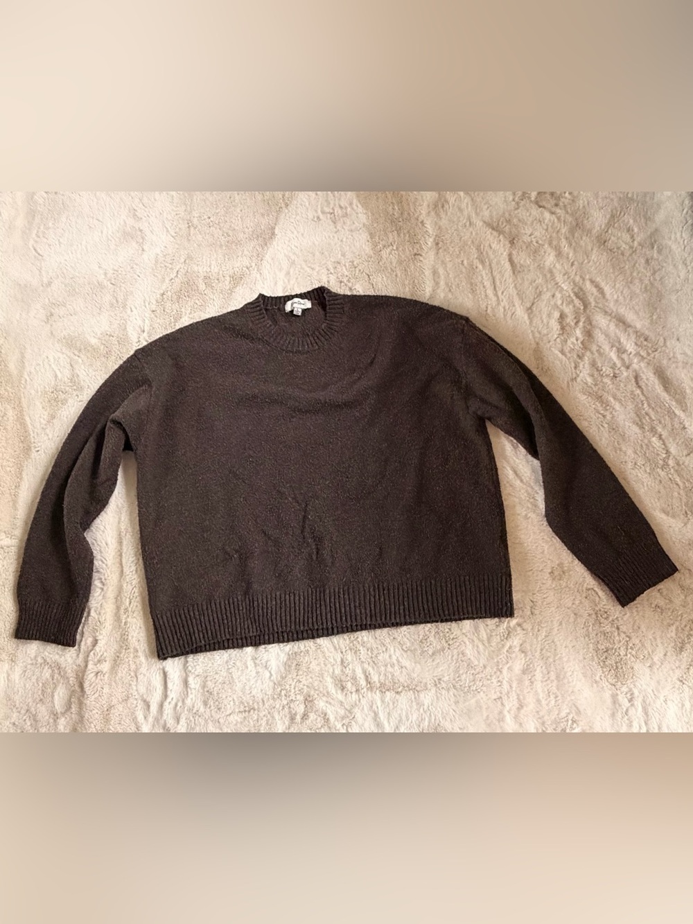 Faded Rose Brown Crewneck Knit Sweater Women’s Large 90s Minimalist